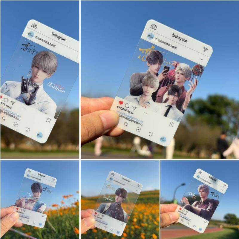 6 ชิ้น/แพ็คเกมLoveและDeepspaceรูปXavier Zayne Rafayel ralayo Sylus Qin Che Shen Xinghui Li Shen Qi Yu Photo Pvcการ์ดคุณภาพสูงของเล่นเครื่องประดับการ์ดPhotograph Prop