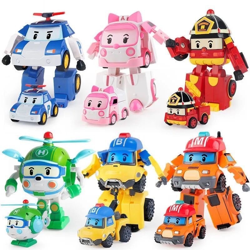 แปลงร่าง รถตํารวจ นายอําเภอ Polly Robot Transforming Toy Amba Haili Mark Childrens Car Toy