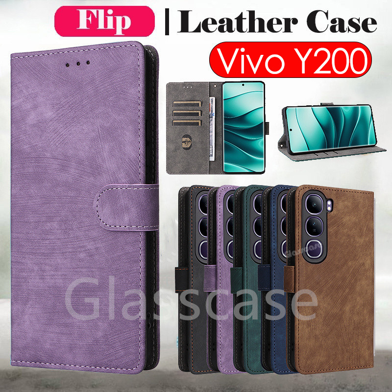 ปลอกสําหรับvivo Y200 Y100 Y19s Y17s Y 200 Y 100 Y 19s Y 17s VivoY200 VivoY19s Y19 Sพลิกหนังโทรศัพท์กรณีกันกระแทกป้องกันกรณีช่องใส่การ์ดกระเป๋าสตางค์วงเล็บปลอกปกหลัง