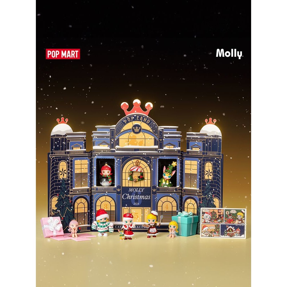 Popmart MOLLY Castle Christmas Adventure Box Series รูป Mystery Box Gift Box แฟนแฟนของขวัญ MKOD