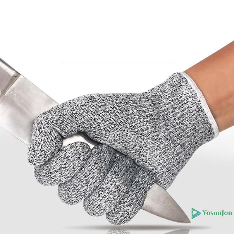 Yosunjon] HPPE ระดับ 5 ความปลอดภัยถุงมือป้องกันการตัดความแข็งแรงสูงอุตสาหกรรมสวนครัว Anti-Scratch Anti-cut Glass Cutg อเนกประสงค์ใหม่