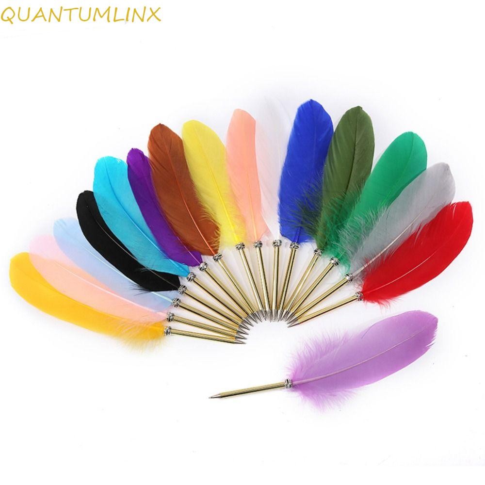 Quantuml ปากกาลูกลื่นขนนก, ปากกาเจลเป็นกลาง Roller Ball ปากกา Feather ปากกาลายเซ็น, ที่ไม่ซ้ํากัน High-End ลายมือ Quick-Drying Siging เขียนปากกางานแต่งงาน