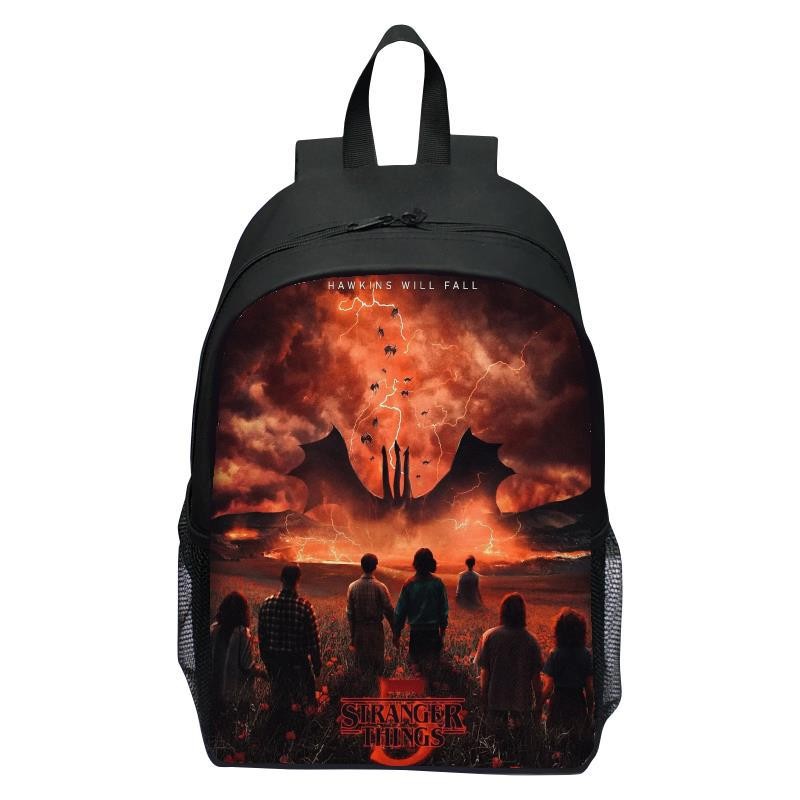 Stranger Things Kids Waterproof Backpack- 16inch Season 5 Boys Backpacks Student Backpacks Girls tra