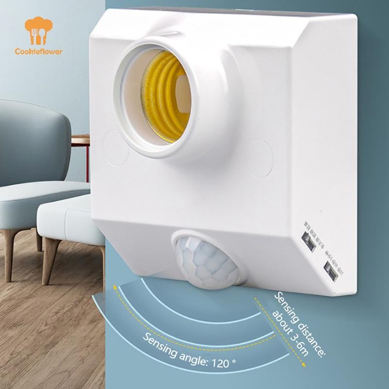 Ckfr อัตโนมัติร่างกายมนุษย์อินฟราเรด IR Sensor หลอดไฟ LED E27 ฐานผู้ถือโคมไฟ Motion Sensor ซ็อกเก็ตอะแดปเตอร์ผู้ถือใหม่