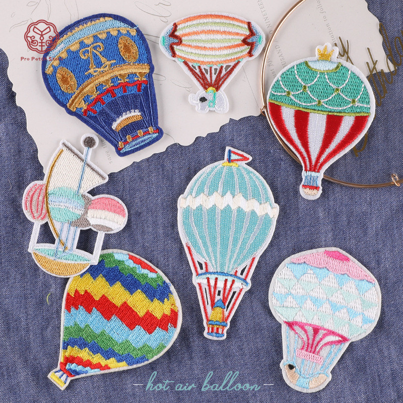 Pro Patch Store สี Hot Air Balloon Series DIY เย็บปักถักร้อยแพทช์สําหรับสติกเกอร์เย็บปักถักร้อยแพทช์สําหรับเสื้อผ้าป้ายสติกเกอร์