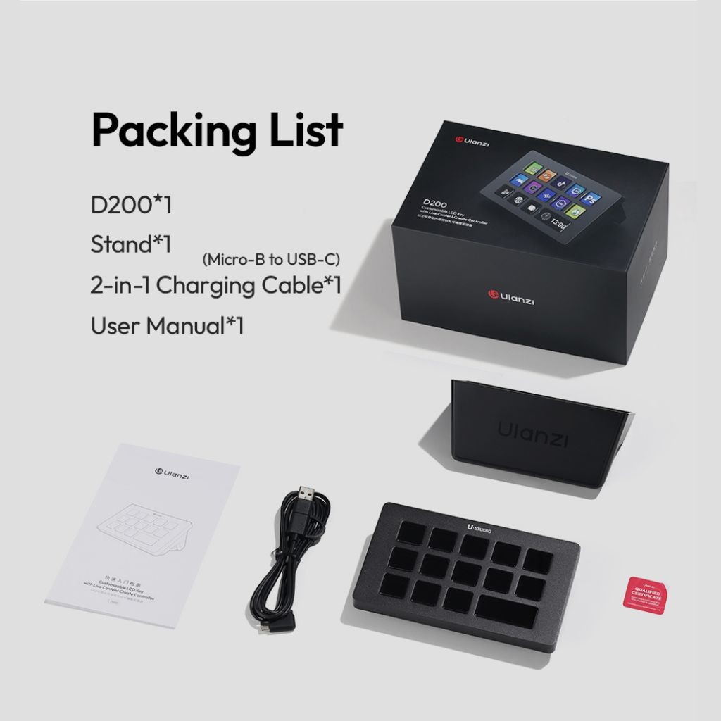 Ulanzi D200 Stream Deck Live Content Creation Controller ชุดควบคุมคำสั่งลัด ปุ่มลัด ไลฟ์สด สตรีมเกม