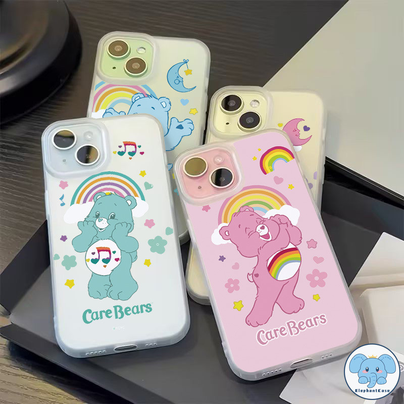 การ์ตูนแฟชั่น Care Bear เข้ากันได้เคสไอโฟน 16 11 15 13 12 14 Pro Max 15 14 Pro XR 7 8 15 Plus X XS MAX SE สายรุ้งดาวเคส