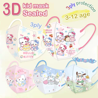 90++ตัวเลือกสี มี!! หน้ากากเด็ก 3D Capibala Pikachu Pok é Mon Melody Cinnamoroll หน้ากากเด็ก (บรรจุส่วนบุคคล) หน้ากากเด็ก 3D BFE98% แมส3D kapibala