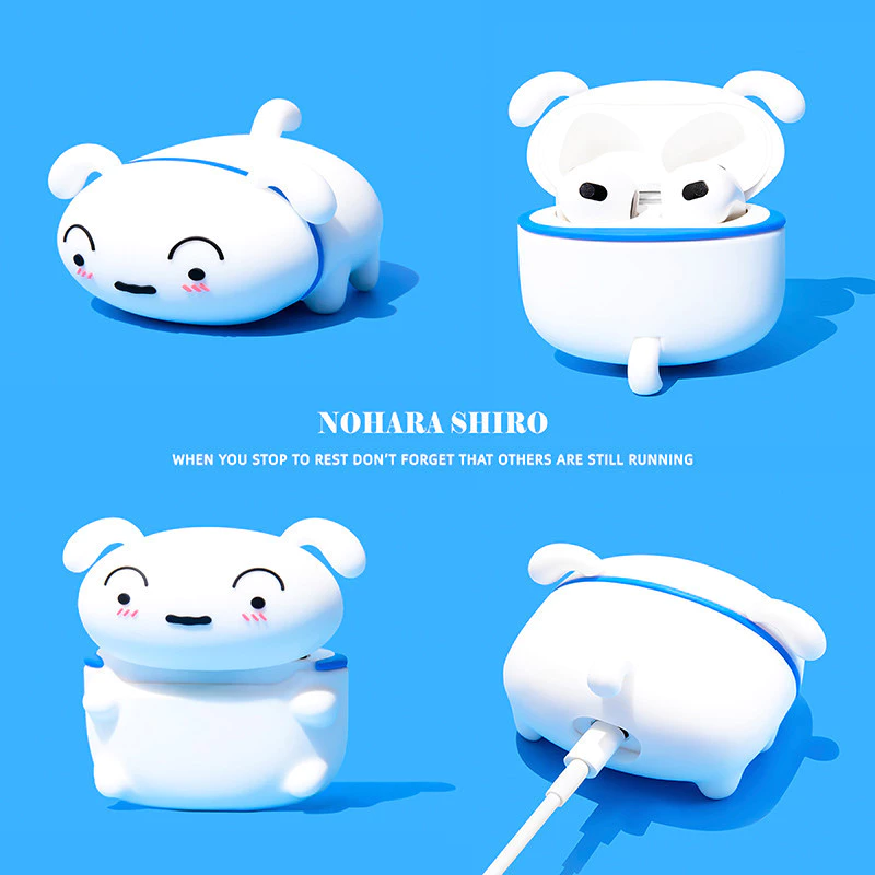 (Pro3 2025)เคส Nohara Shiro น่ารักสําหรับ AirPods4/4ANC(2024)1/2/3/Pro/Pro2 เคสซิลิโคนอ่อนนุ่มพร้อมคาราบิเนอร์