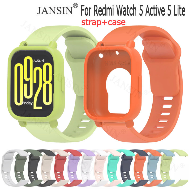 เคส + สายนาฬิกา Redmi Watch 5 lite สายนาฬิกาข้อมือ และเคสซิลิโคน สําหรับ Redmi Watch 5 Active เคส smart watch