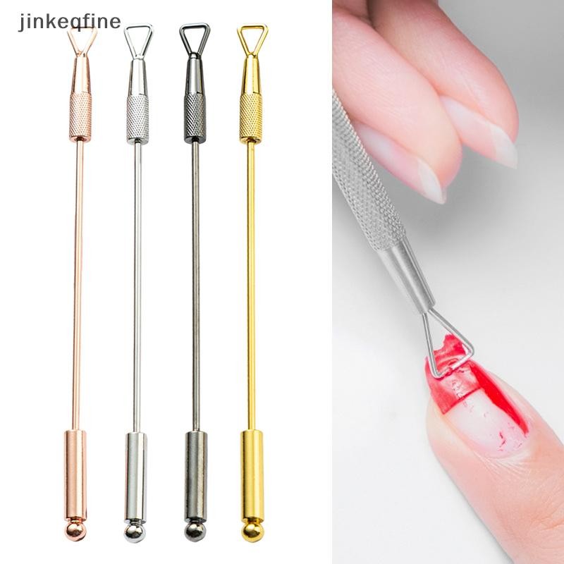 KITH 1pcs โลหะ Double Head Cuticle Pusher เล็บเครื่องมือสําหรับเล็บกาว Cuticle Remover อุปกรณ์เสริมร้อน