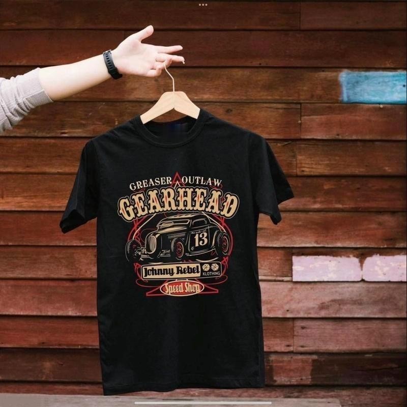 CODเป็นที่นิยมมาก ความเรียบง่าย เสื้อยืด oversize เสื้อยืด GEARHEAD FRONT - ผ้าคอตตอน