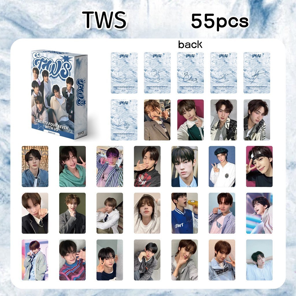 6-55pcs TWS Holographic Laser Lomo Cards SUMMER BEAT Sparkling Blue Album Photocards SHINYU DOHOON YOUNGJAE HANJIN JIHOON KYUNGMIN Hologram Postcards