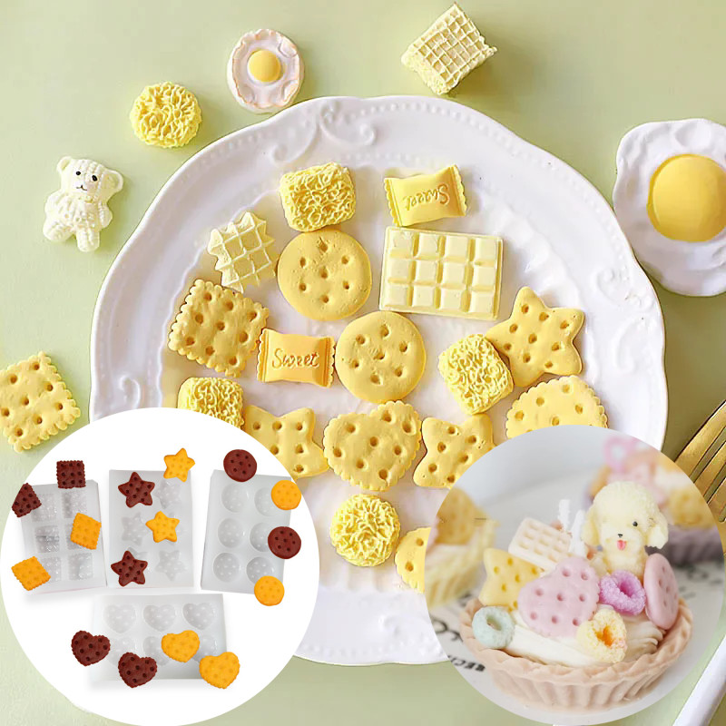 แม่พิมพ์ซิลิโคนหลากหลายชนิด DIY คุกกี้รูปร่างชีสช็อกโกแลตชิป Love Pentagram ตกแต่ง Fondant Mould