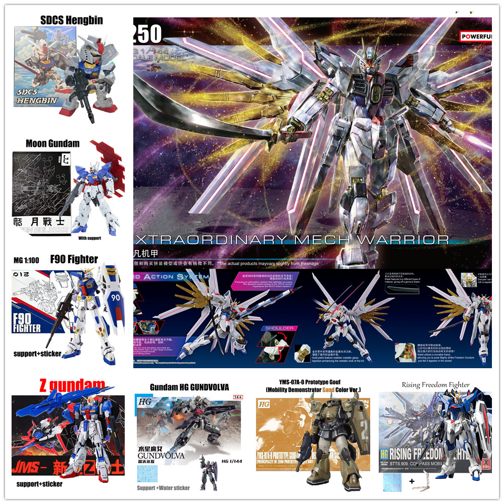 Zaku Gundam Mighty Strike Freedom Moon Gundam HG MG F90 SDCS RX-78F00 Hengbin Z Gundam Zeta Unicorn 