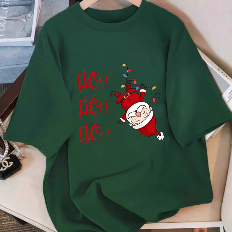 เสื้อยืดลําลอง ลายคริสต์มาส สโนว์แมน ซานตาคลอส ของขวัญคริสต์มาส แฟชั่นสําหรับเด็กผู้ชาย และเด็กผู้หญิง cotton 100