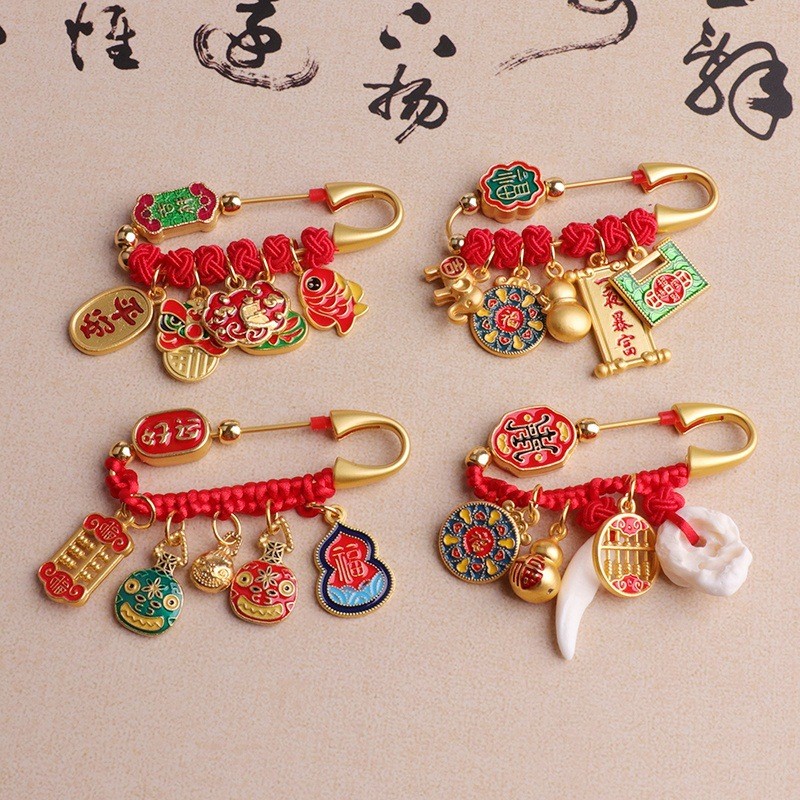 เข็มกลัด Amulet ปลอดภัยหญิงตั้งครรภ์ปกป้องเด็กเด็กกด Scare Anti-Scare Buckle Pin