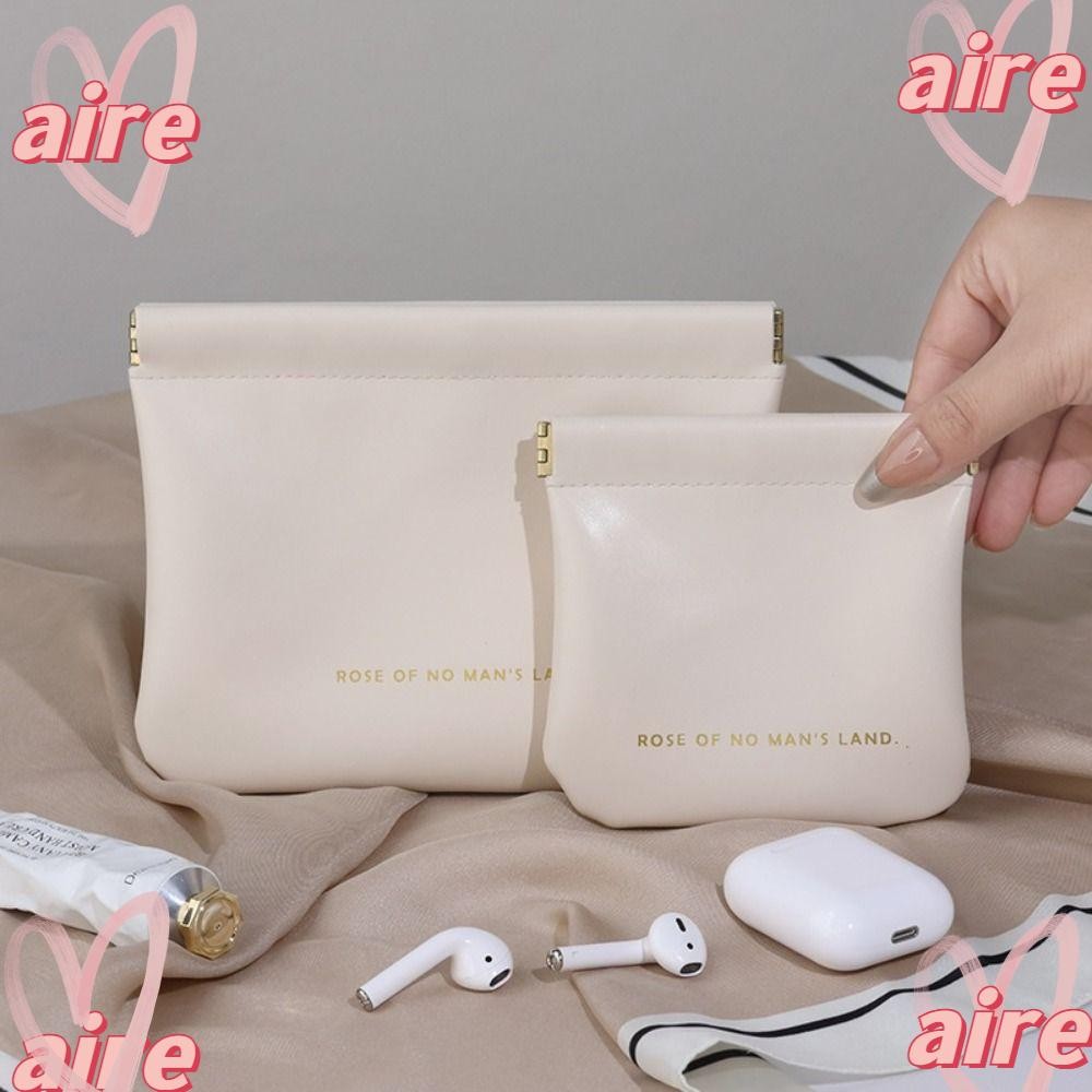 Aire1 กระเป๋าแต่งหน้าลิปสติก, PU กระเป๋าเครื่องสําอางแบบพกพา, แฟชั่น Travel Simple Mini Key กระเป๋าใบเล็กผู้หญิงหญิง