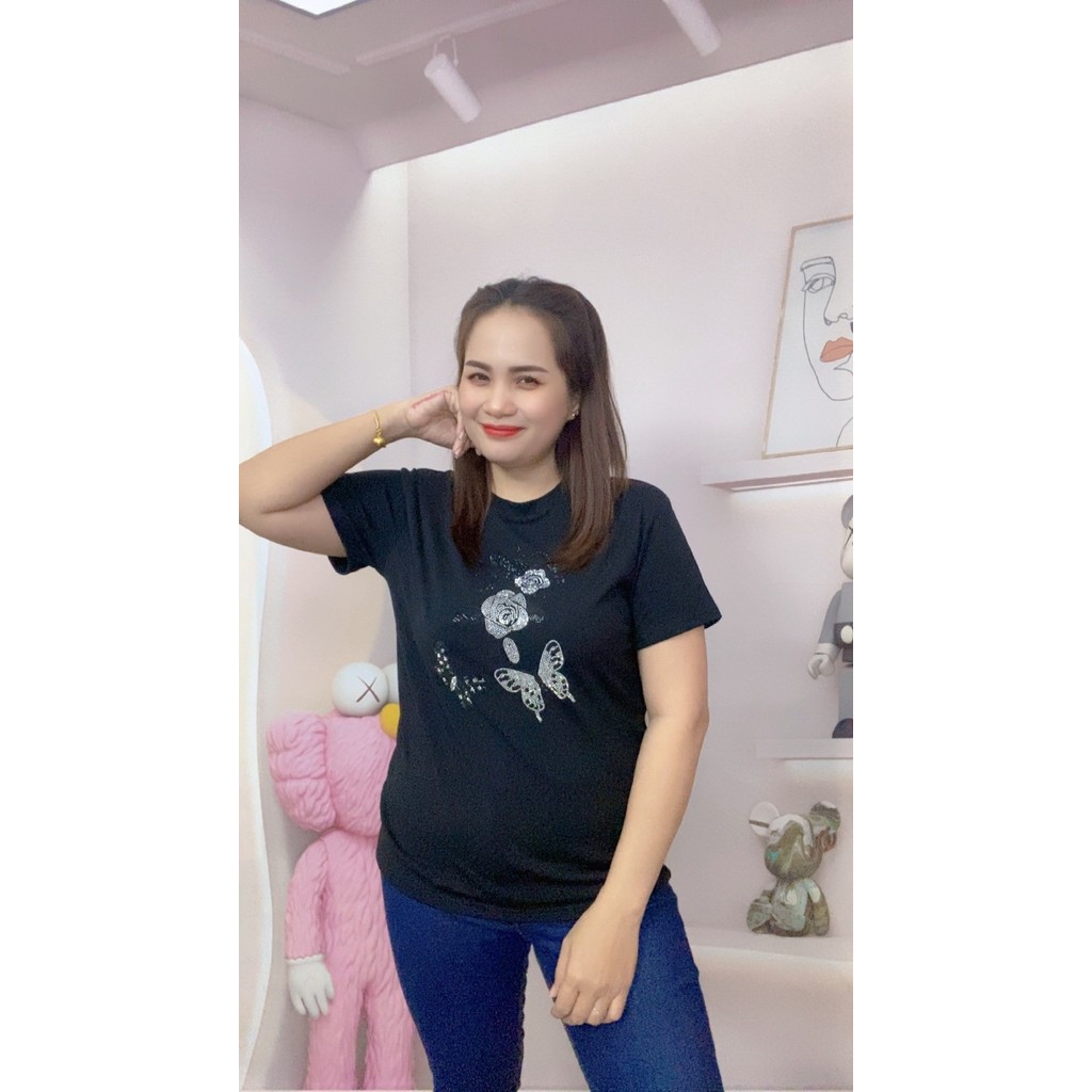 เสื้อยืดแขนสั้น สีพื้น คอกลม/คอวี เกรดพรีเมี่ยม ใส่สบาย มีเก็บเงินปลายทาง รุ่น1712-1709
