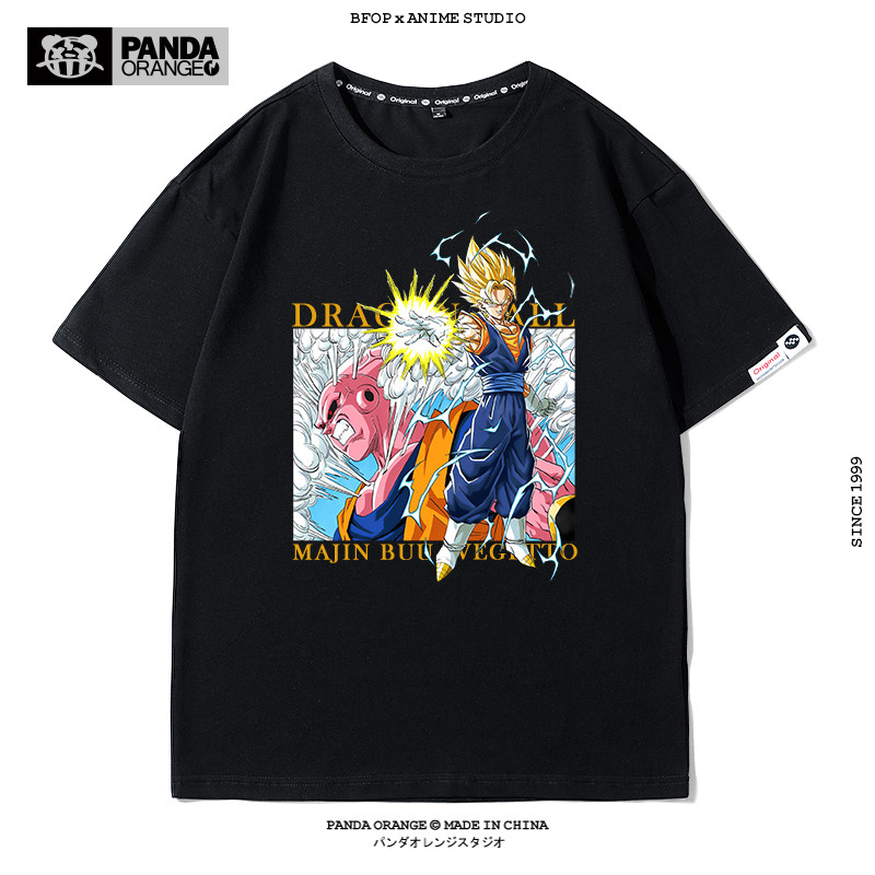 Dragon Ball Joint เสื้อยืด Vegeta การ์ตูนอะนิเมะเสื้อผ้านักเรียน Majin Buu Street Wear แขนสั้นคู่สวม