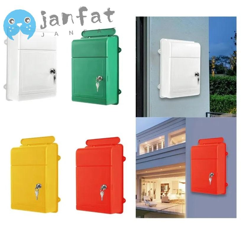 Janfat กล่องจดหมายกล่องจดหมาย, กล่องโพสต์พลาสติกติดผนัง, สากลพร้อมล็อคประหยัดพื้นที่กล่องไปรษณีย์กันน้ําสําหรับโรงเรียนกลางแจ้ง Street House