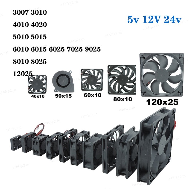 Dc Brushless พัดลม xh2.54 2pin 5V 12V 24V อุตสาหกรรม Cooling พัดลมแบริ่ง 4/8 ซม.12 ซม.25/30/35/40/50*10 มม.3D เครื่องพิมพ์ Cooler THH3