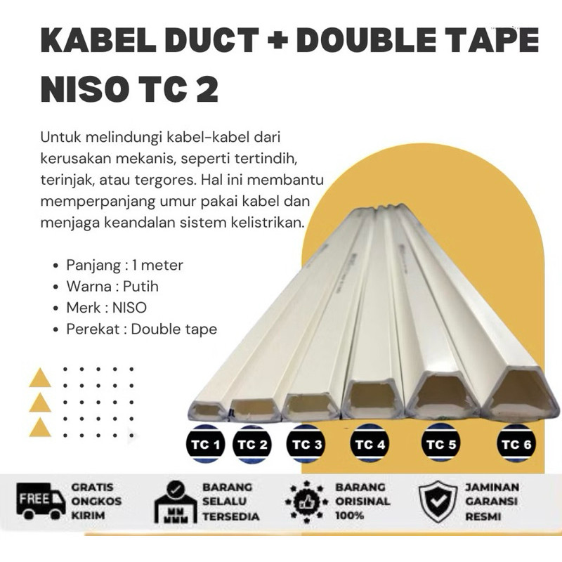 (TOS) ฝาครอบสายเคเบิล + เทปคู่ / NISO TC1 TC2 TC3 TC4 TC5 TC6 CABLE DUCT PROTECTOR