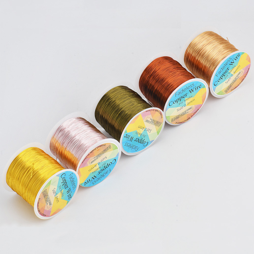 100 เมตรม้วนขนาดใหญ่สี-การจองลวดทองแดงไขลานเครื่องประดับลวด DIY Anti-Oxidation Hand-Braided Cop