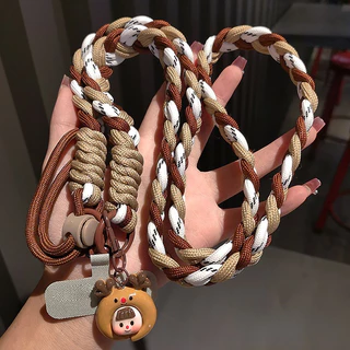 อิน ยาว กระเป๋าสะพายข้าง ปรับเคสโทรศัพท์สร้างสรรค์เชือกแขวน โดปามีน หางม้าหนาทอกล้องถ้วยอุปกรณ์กุญแจแขวนของขวัญ