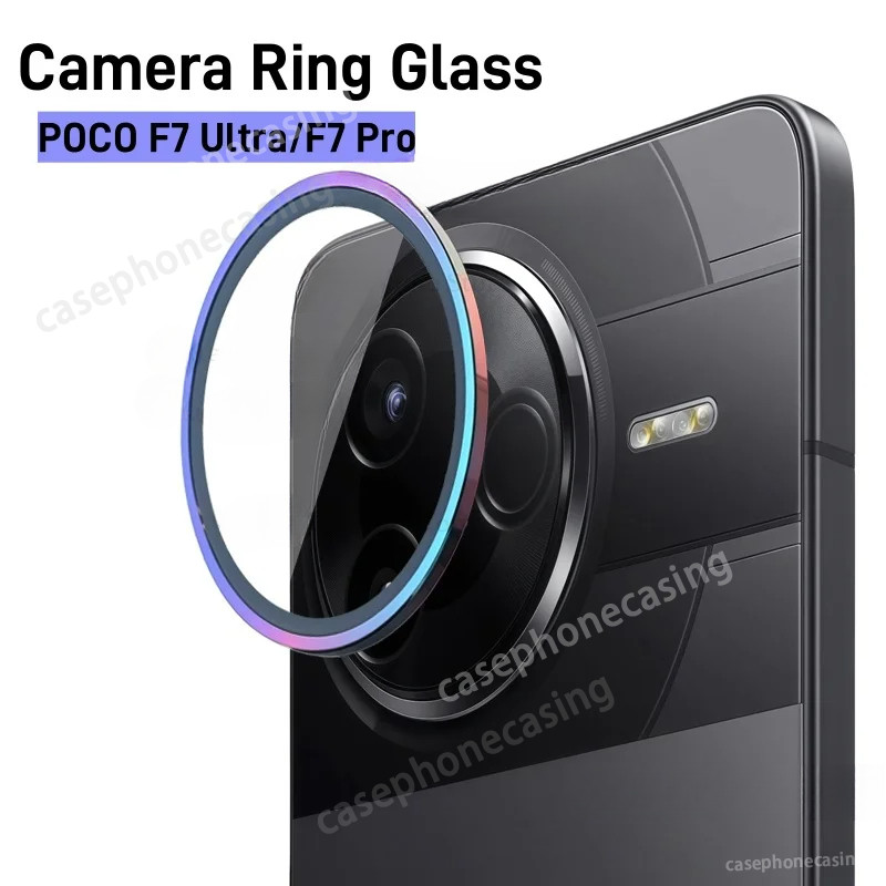 สําหรับ Xiaomi Poco F7 Pro F7Pro F7Ultra 5G Redmi K80 Pro K80Pro 2025 กรณี 3D กล้องป้องกันโค้งกระจกนิรภัย Matel แหวนกล้องสําหรับ Poco F7 Pro หมวก