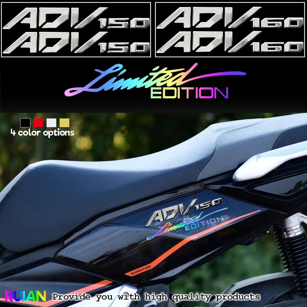 4pcs Adv160 Emblem ADV150 3D โลโก้ 3D สติกเกอร์สําหรับ Honda Adv160 Adv 150 รถจักรยานยนต์ Limited Decals อุปกรณ์สะท้อนแสง 2024 ~ 2025