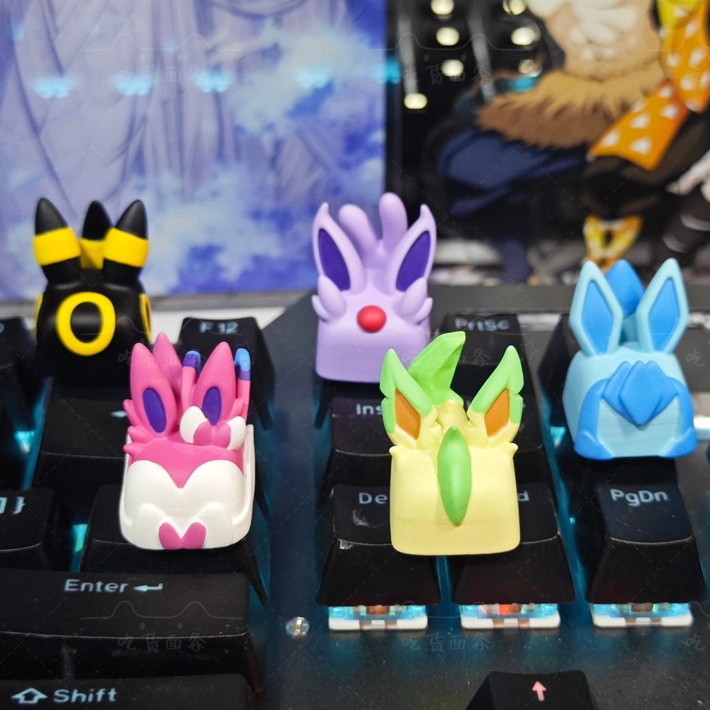 [LY] Pokémon Keycap Fairy Moon Sun Eevee Family Keycap เกมอะนิเมะที่ไม่ซ้ํากัน Creative สามมิติตกแต่งปุ่ม