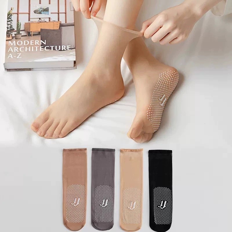 1/5คู่ผู้หญิงสีผิวบางเฉียบคริสตัลผ้าไหมถุงเท้าเซ็กซี่ยืดหยุ่น เนียน ถุงเท้าแฟชั่นข้อเท้าถุงผ้าไหม