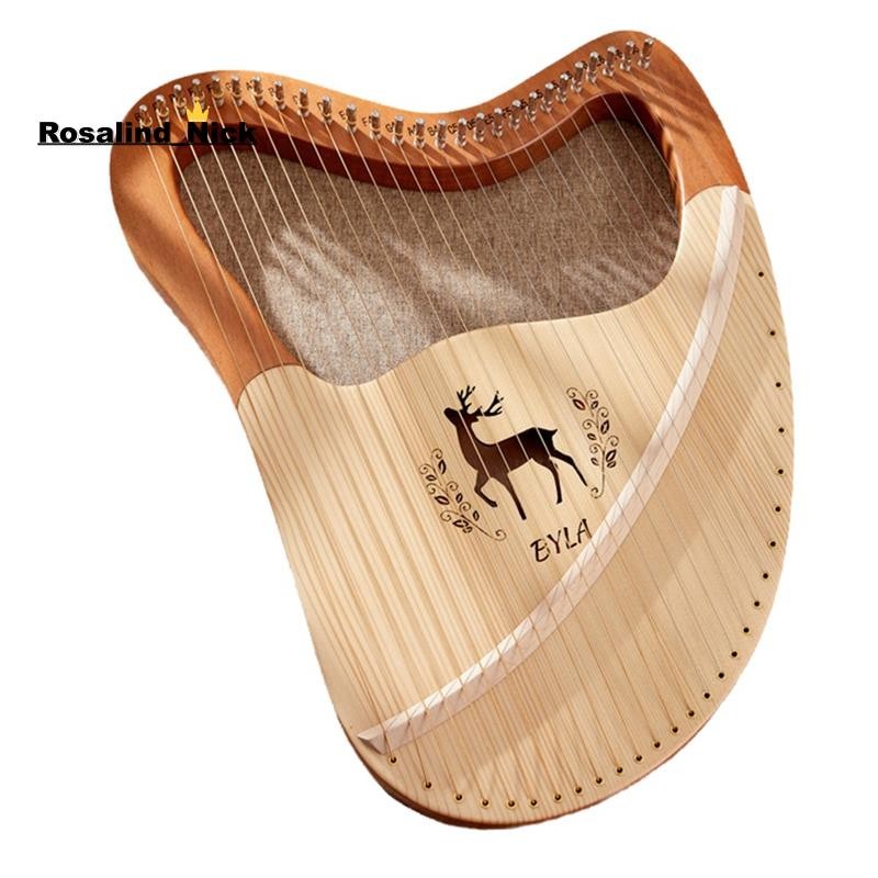 [Rosalind_Nick]Lyre Harp คุณภาพสูง Lyre Harp ไม้เนื้อแข็ง Mahogany Lyre Harp เครื่องมือพร้อมกล่องสาย