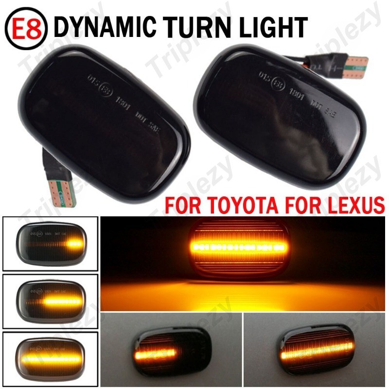 2 ชิ้น Led แบบไดนามิก Fender ด้านข้างไฟเลี้ยวไฟสัญญาณ Blinker ไหลตามลําดับไฟแสดงสถานะสําหรับ Toyota Vios Axp4 Scp4 2002-2006 สําหรับ Toyota Corolla 2004-2006 81730-0D020
