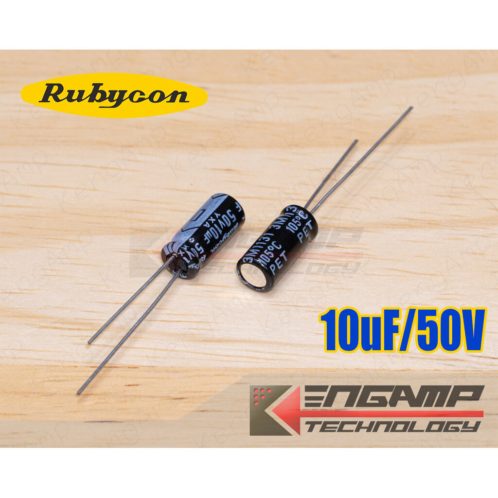 (10ตัว) [E-CAP] 10uF/50V 105 C Rubycon YXF YXA 5x11mm P=2mm