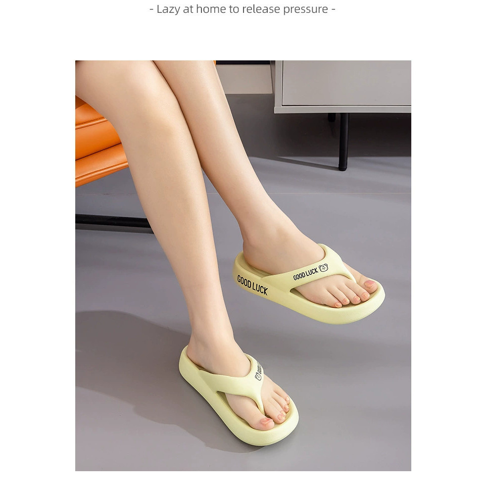 สุภาพสตรี Flip-Flops หญิงรองเท้าแตะ EVA Anti-Slip หนา Soled Flip-Flops แฟชั่น Soft-Soled