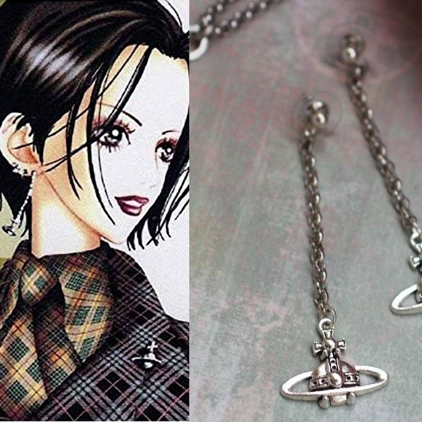 Vivienne Westwood Saturn ต่างหู Planet Orbit ต่างหู nana อะนิเมะดาวเสาร์สร้อยคอ