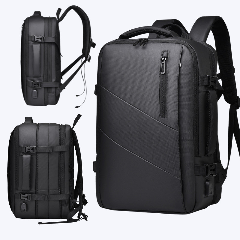 ความจุขนาดใหญ่ 55L Commuter Travel กระเป๋าเป้สะพายหลัง High-End กระเป๋าเป้สะพายหลังกระเป๋าคอมพิวเตอร์ขยายสามารถถือคอมพิวเตอร์ขนาด 16 นิ้ว