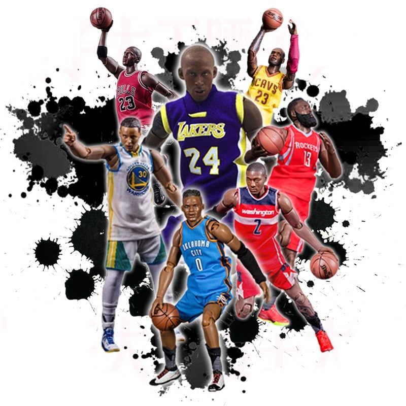 NBA Super Star 1/9 Scale Super Action Figure ของเล่น LeBron James Stephen Curry Kyrie Irving Action Figure