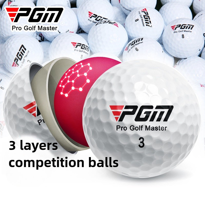 PGM Q002-2 Golf ลูกบอลเกม 3 ชั้นพร้อมลูกกอล์ฟยางความยืดหยุ่นสูง Sarin วัสดุลูกกอล์ฟพร้อมลูกบอลเกม Backspin สูง