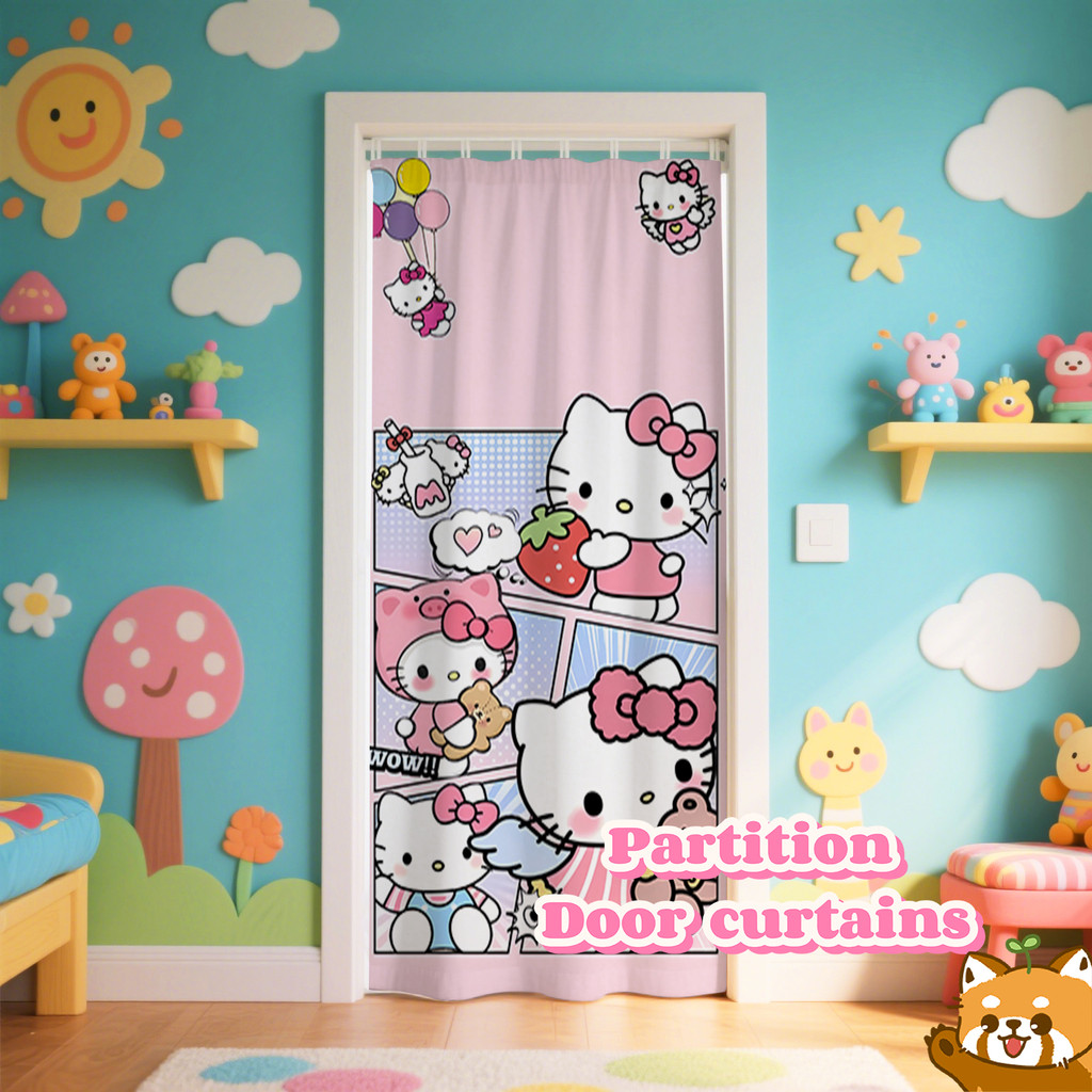ม่านประตู Sanrio Melody/HelloKitty/Pachaco พิมพ์ลาย สําหรับห้องนอน ห้องครัว ห้องน้ํา ใช้เป็นแผ่นกั้นห้องหรือฝาครอบตู้