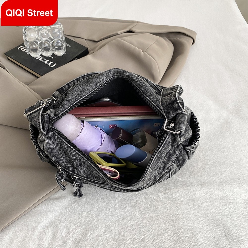 กระเป๋าสะพายข้างผู้หญิง,ผ้ายีนส์กันน้ํา กระเป๋าเดินทางคลาสสิก - รูปที่ 5