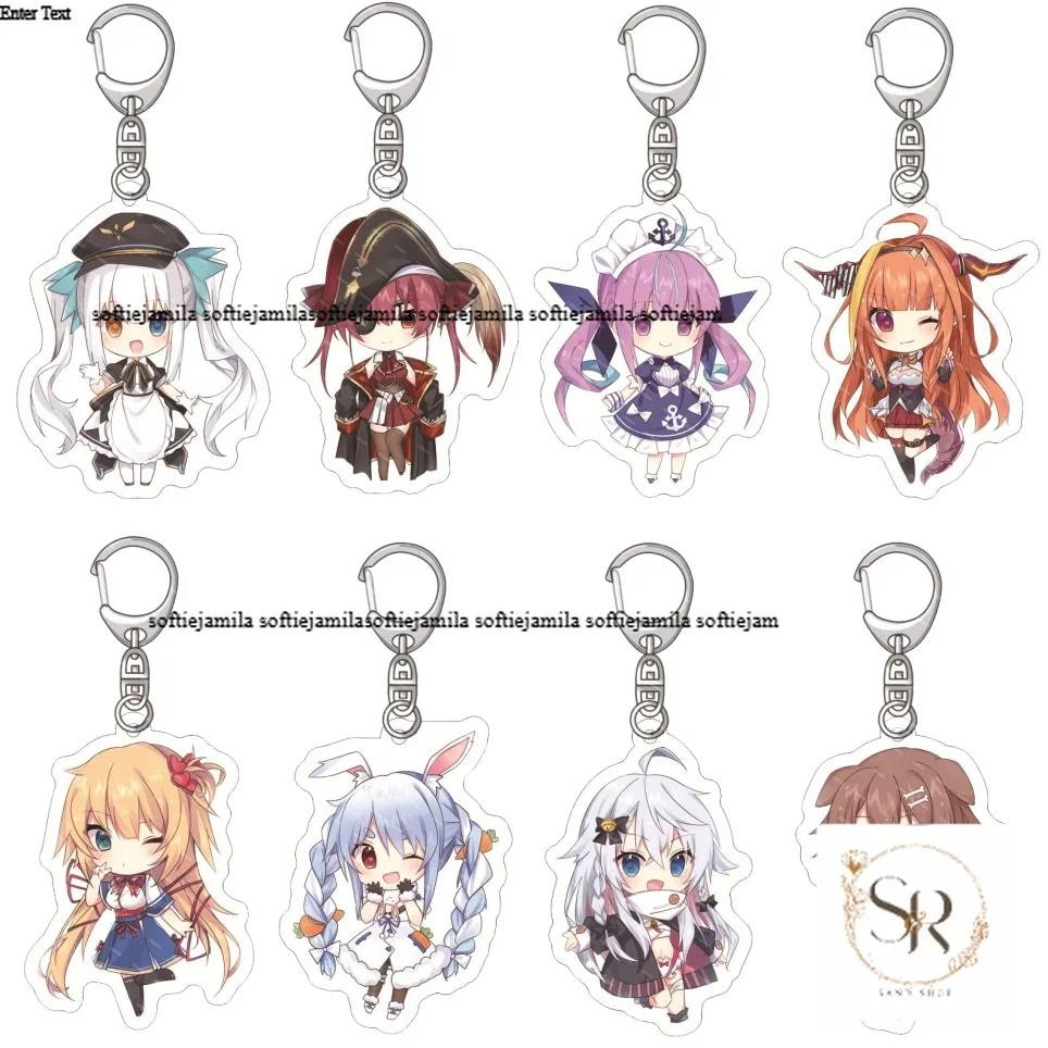 6 ซม.แฟชั่น hololive vtuber อะนิเมะรุ่น inutami krone usada peekora Sakura Mi คอสเพลย์พวงกุญแจ