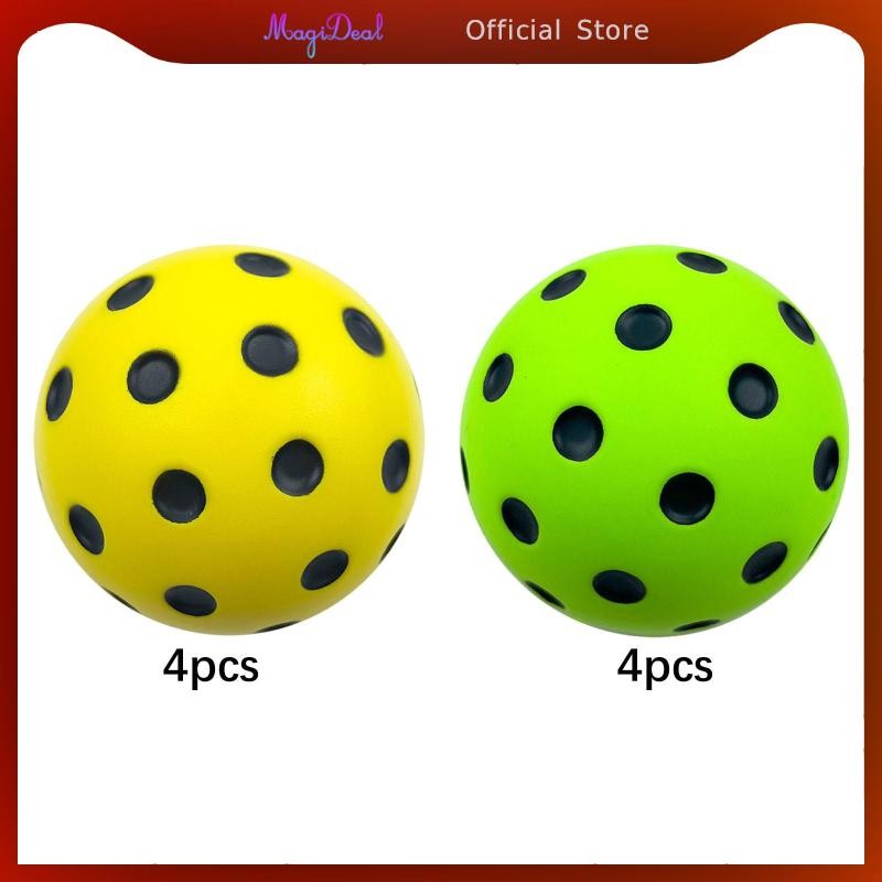MagiDeal 4x Silent Pickleball Balls 74mm Pickle Balls สําหรับในร่มใช้การฝึกอบรมกลางแจ้ง