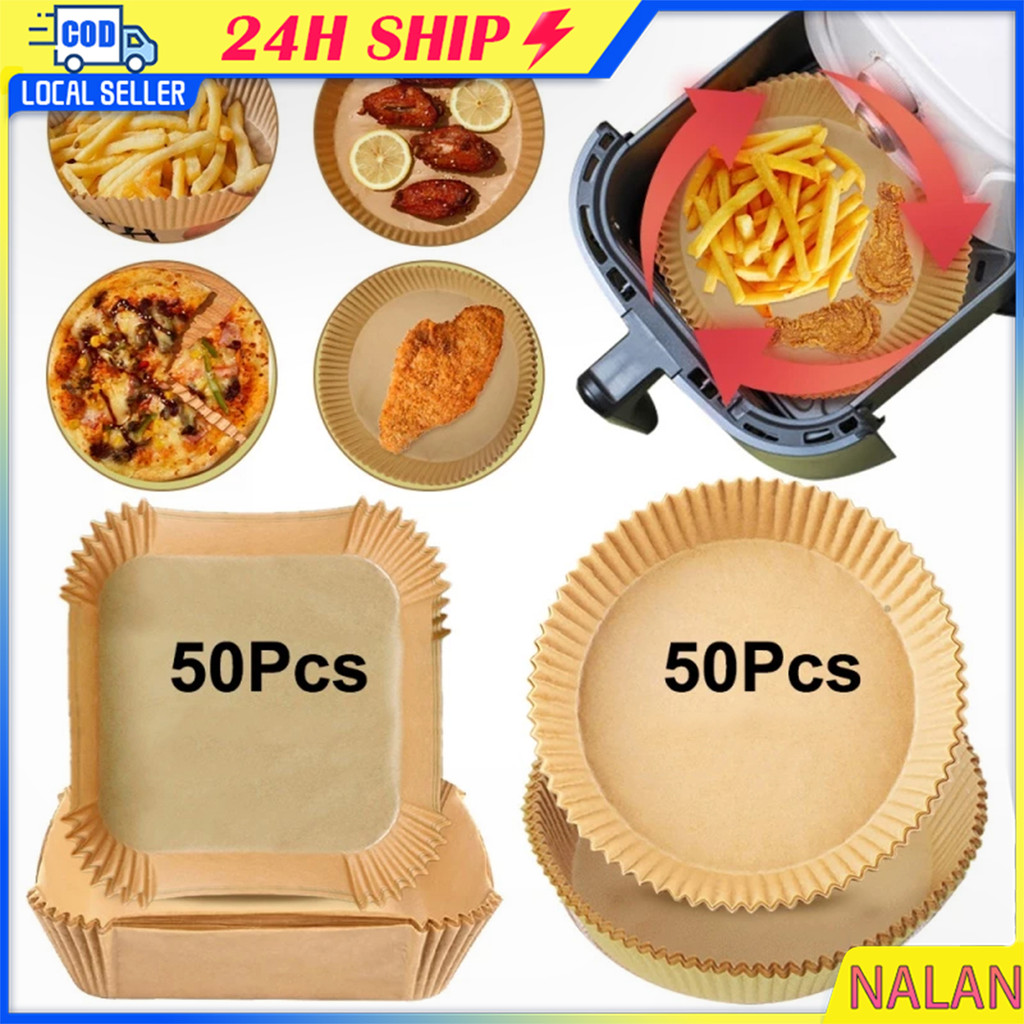 ร้านอยู่กทม.50ใบ กระดาษซับน้ำมันของทอด เตาอบ ทรงกลม สี่เหลี่ยม แบบใช้แล้วทิ้ง