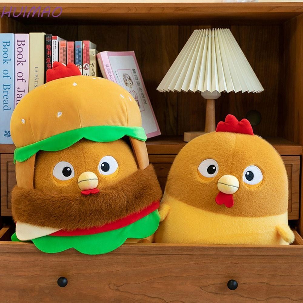 HUIMAO Chick ตุ๊กตาโยนหมอน, Bessie Chick Clooney Rooster ไก่ Burger ตุ๊กตาของเล่น, จําลองภาพเคลื่อนไ