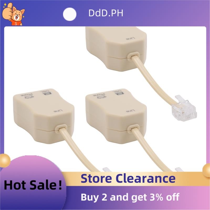 3 ชิ้น ADSL Splitter สําหรับโทรศัพท์สายโทรศัพท์แจ็ค Splitter In-Line DSL กรองโทรศัพท์โมเด็ม ADSL Spl