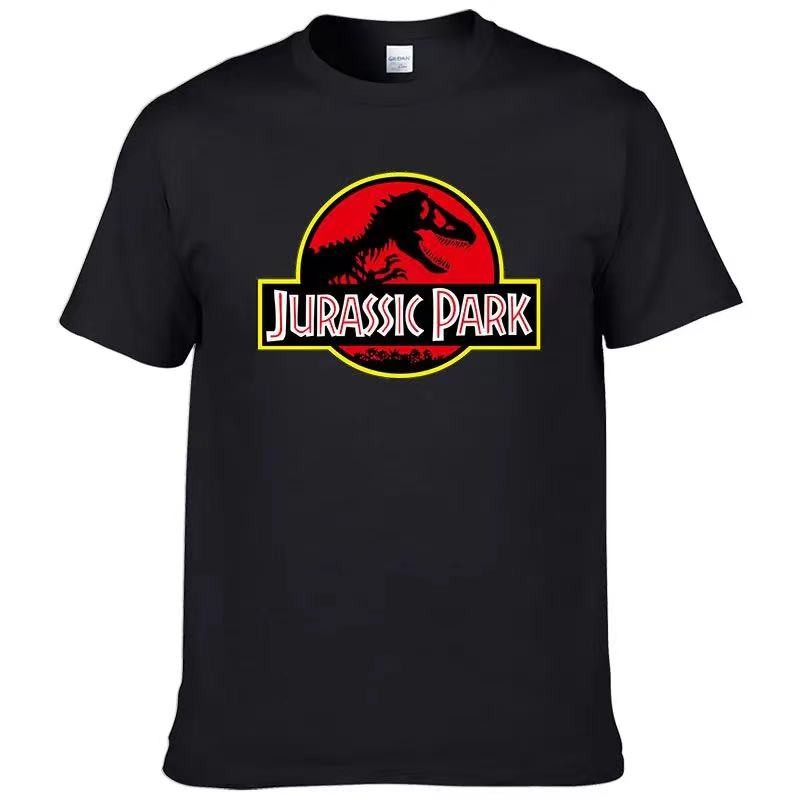 2023 Jurassic Park เสื้อยืดแขนสั้นผู้ชายพิมพ์ลาย Casual Fun Top Jurassic World