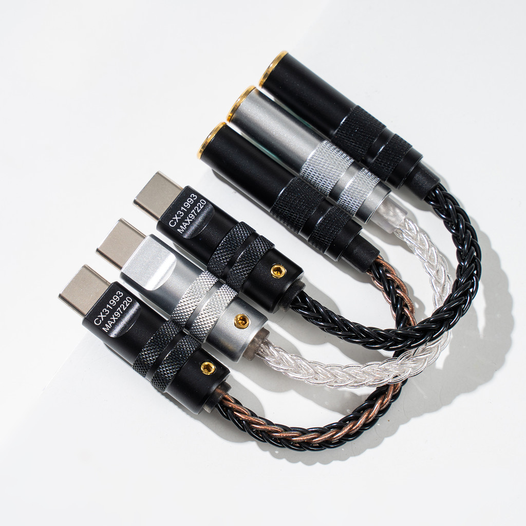 CX3193 MAX97220 ชิปคู่ประเภท C ถึง 3.5 มม.เครื่องขยายเสียงหูฟัง DAC HiFi Audio ถอดรหัส IEM AMP สมาร์ทโฟนอะแดปเตอร์